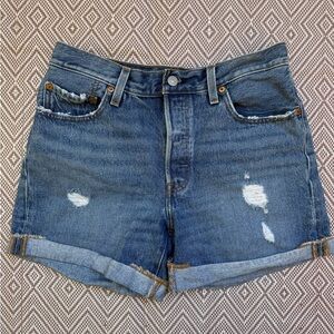 Levi's 501 Women's Distressed Rolled-Hem Jean Shorts - Blue
